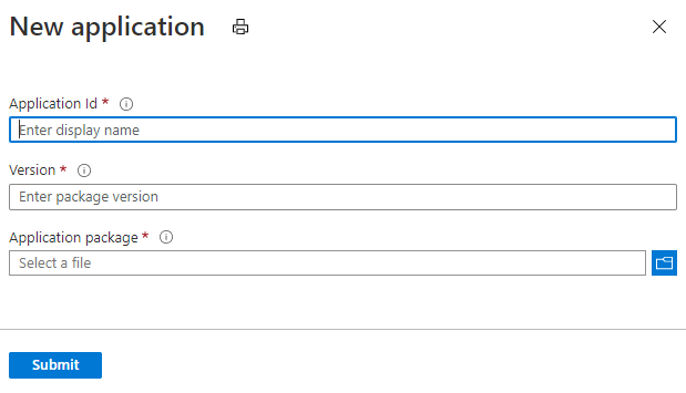 Captura de pantalla del proceso de creación Nueva aplicación en Azure Portal.