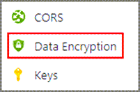 Captura de pantalla de la opción Cifrado de datos en el menú de navegación de recursos