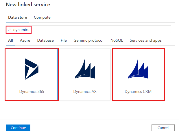 Captura de pantalla del conector de Dynamics 365.