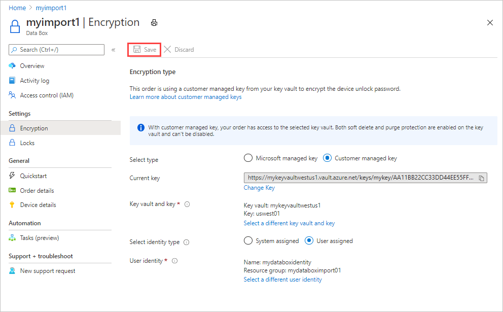 Guardado de la configuración de cifrado actualizada - 1