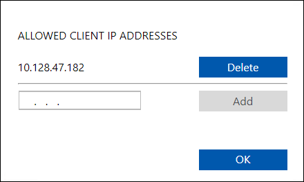 Configuración de la dirección IP del cliente NFS