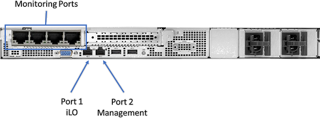 Foto del panel posterior del HPE ProLiant DL20.