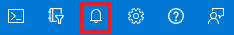 Captura de pantalla del icono de notificaciones de Azure Portal.