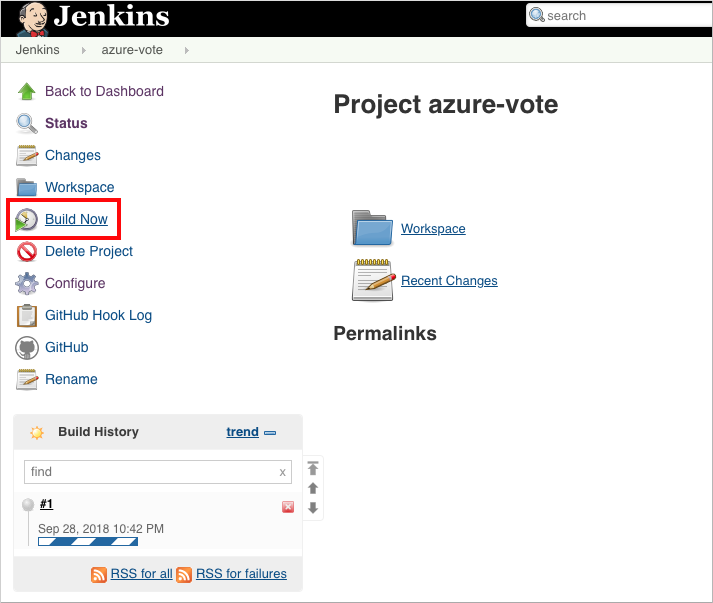 Compilación de prueba de Jenkins