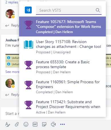 Extensión de mensajería de VSTS en Microsoft Teams