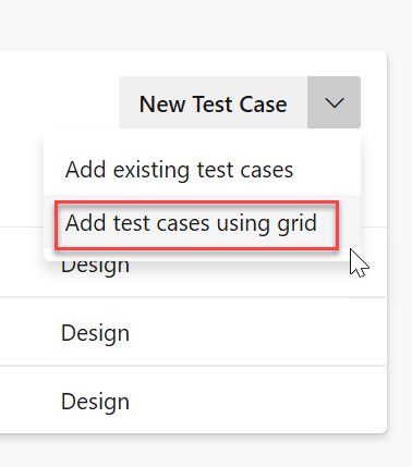 Agregue casos de prueba mediante grid.