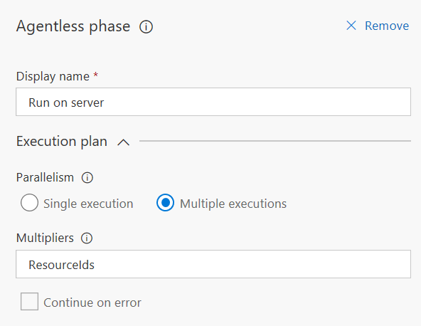 Configuración múltiple de tareas sin agente