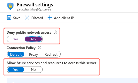 Permitir el acceso a los servicios de Azure.