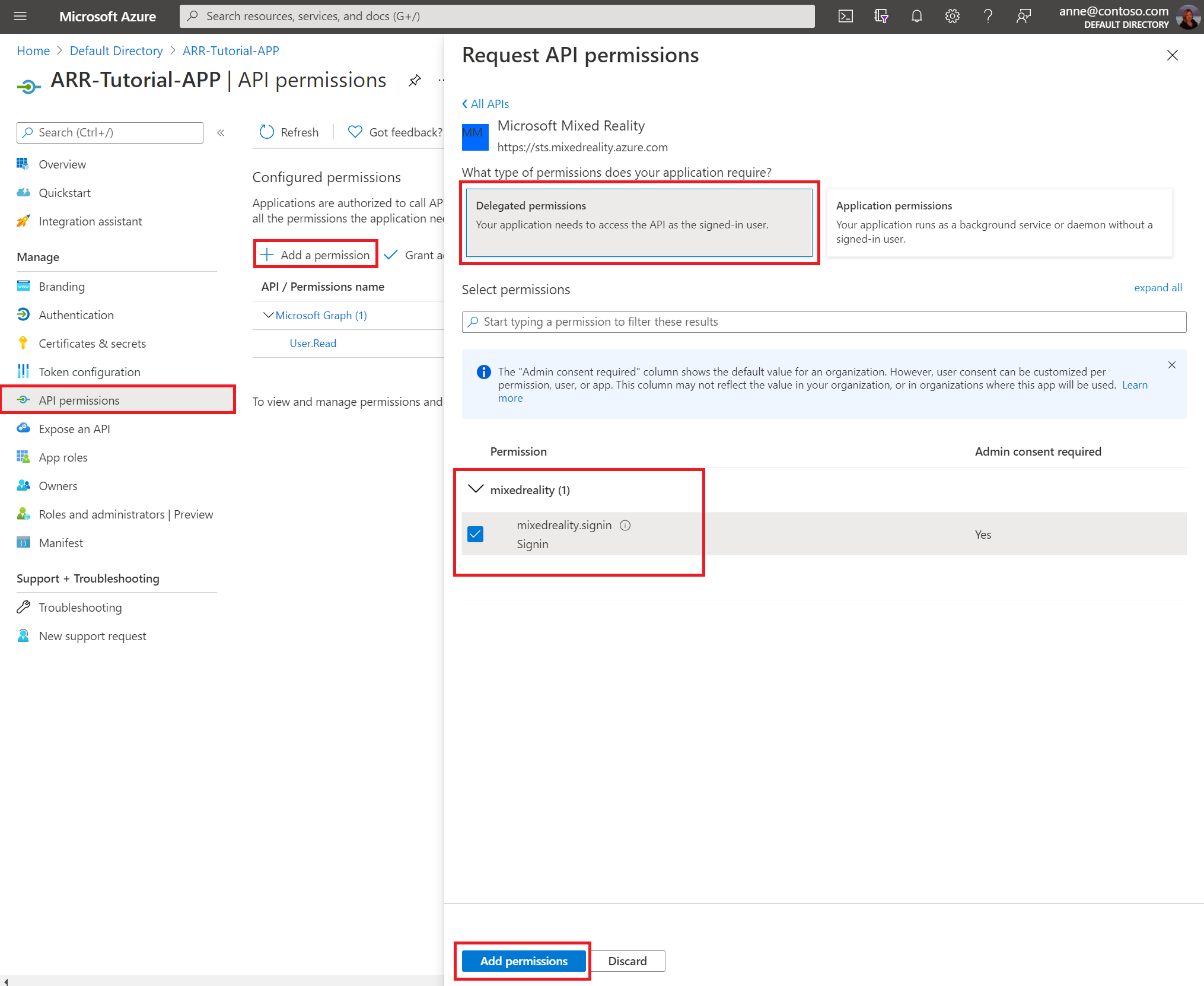 Permisos de API