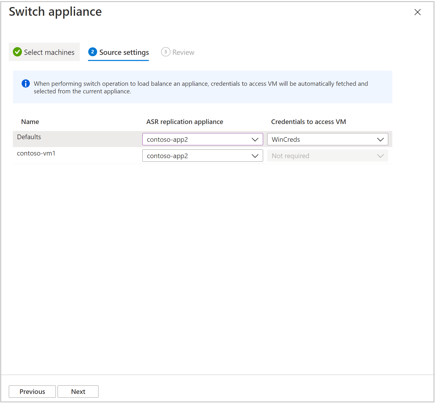 Configuración de origen para el dispositivo de replicación