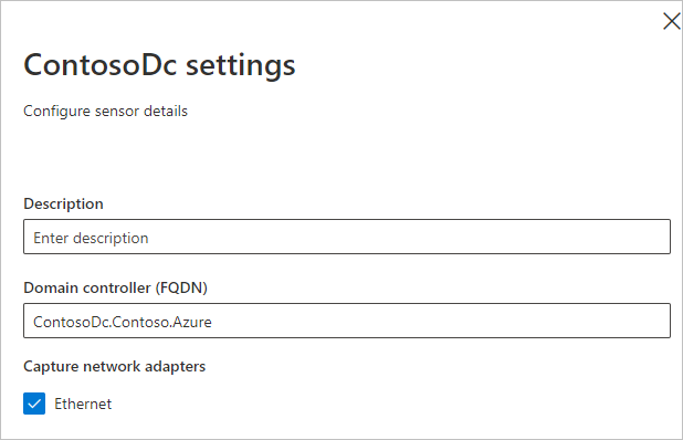 Configurar los detalles del sensor.