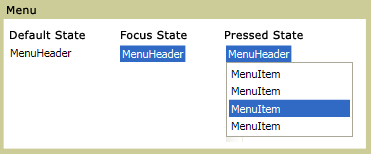 Estados del control Menu