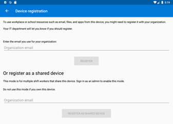 Captura de pantalla de la ventana registro de dispositivos de Microsoft Authenticator en la aplicación.