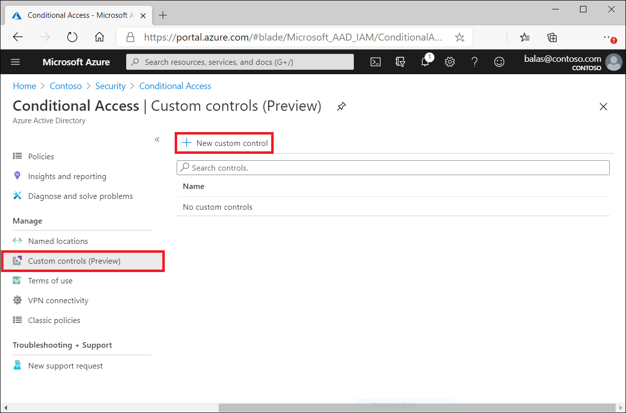 Interfaz de controles personalizados en el acceso condicional