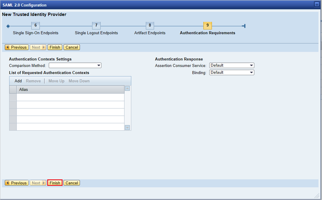 Configuración de inicio de sesión único 9