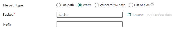 Captura de pantalla que muestra cómo configurar el tipo de ruta de acceso del prefijo.