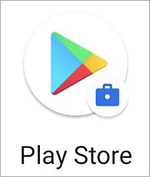 Captura de pantalla del icono de Google Play Store con el distintivo del maletín