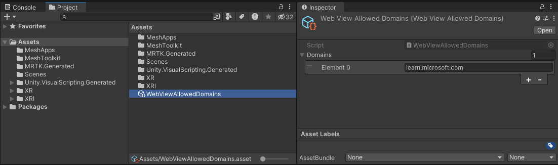 Recurso de dominios permitidos de WebSlate.