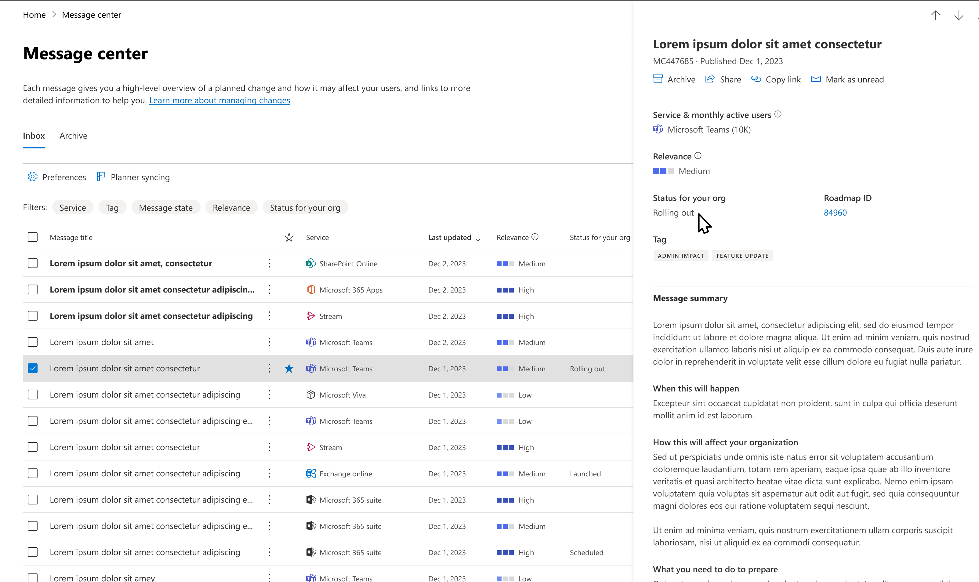 Imagen que muestra las opciones de versión actualizadas de 