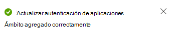 Se ha agregado un mensaje de ámbito