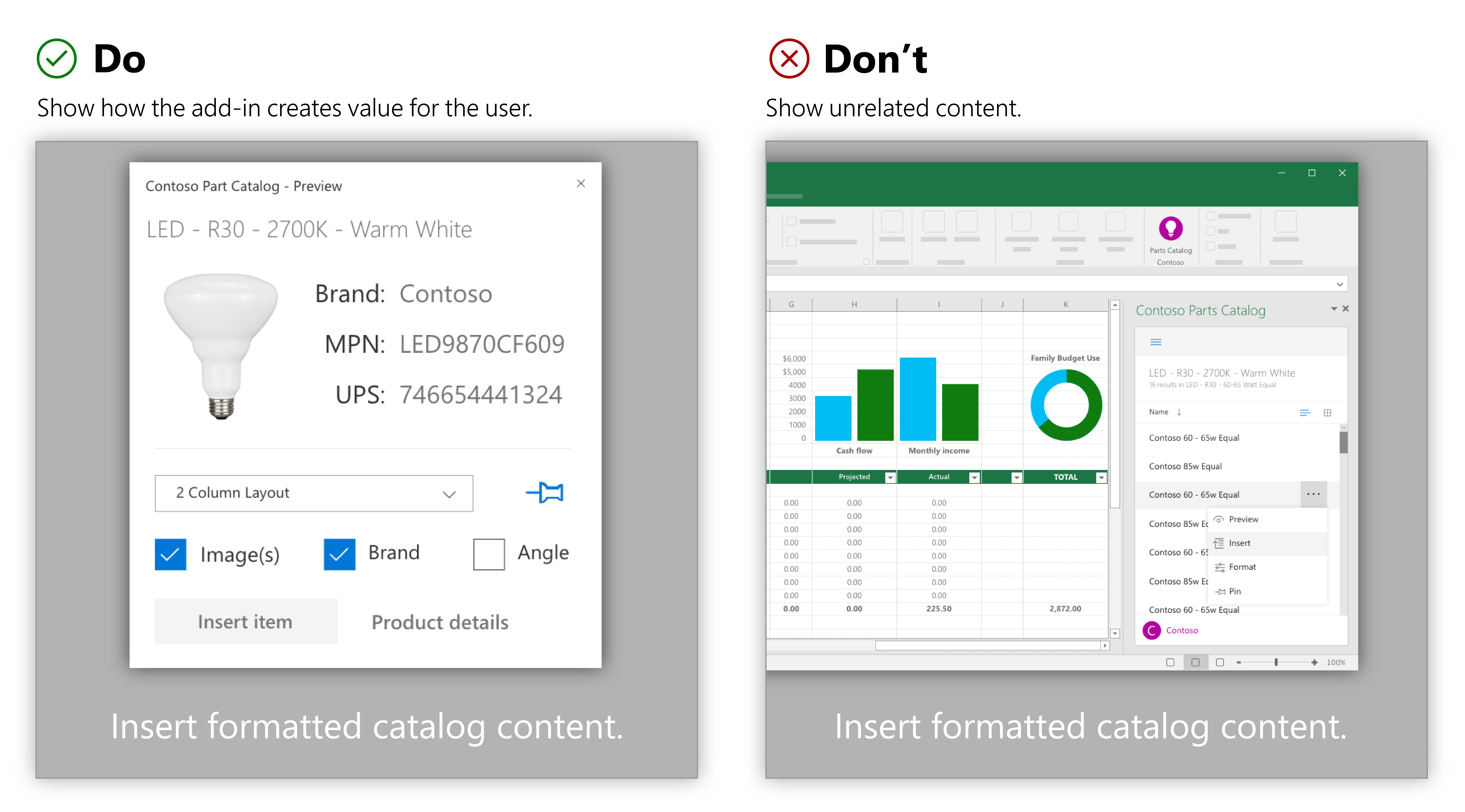 Imagen con el título y el editor de contenido junto a una imagen con título e información no relacionada.