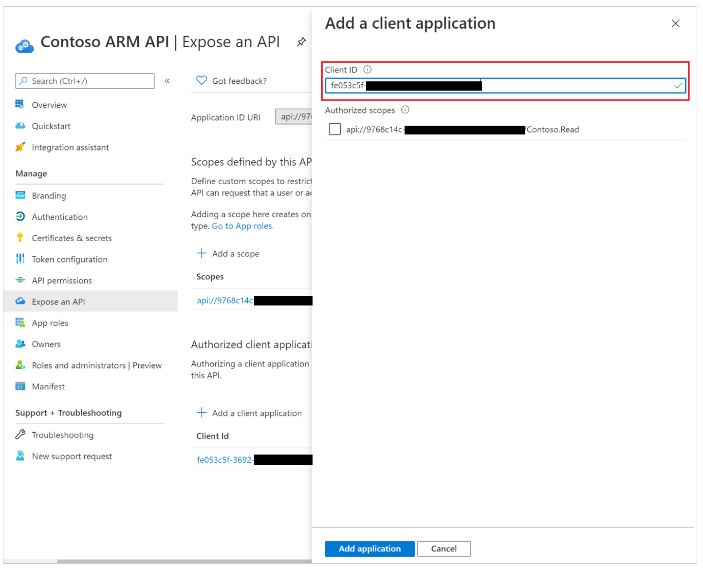 Preautorizar las conexiones de la API de Azure a la API 2 personalizada