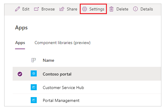 Configuración del portal.