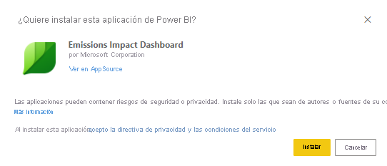 Captura de pantalla del cuadro de diálogo de instalación.