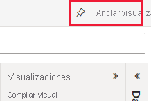 Screenshot shows the Pin visual option to add your new visualization to a dashboard.