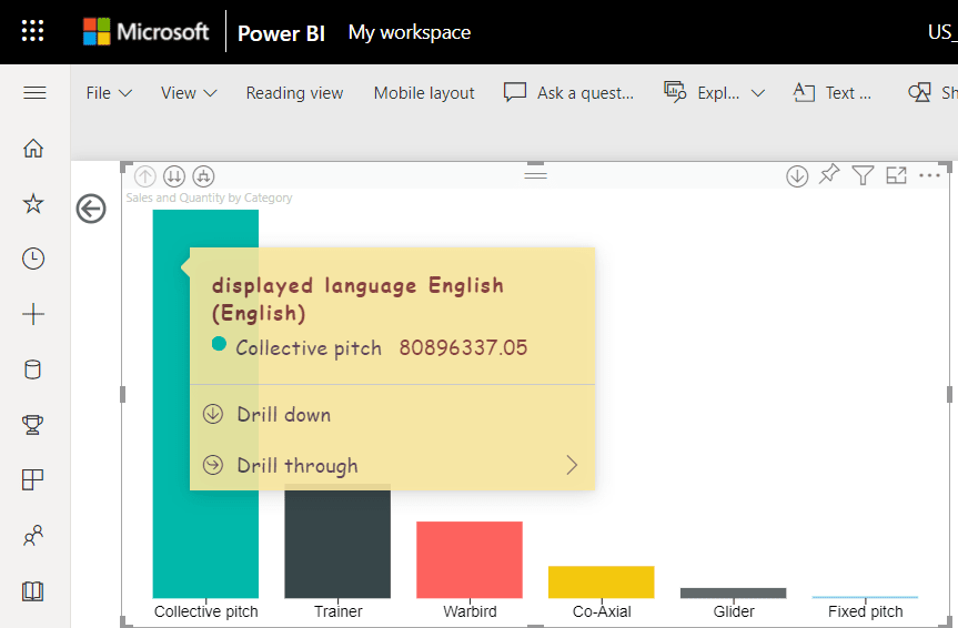 Captura de pantalla que muestra información sobre herramientas moderna.