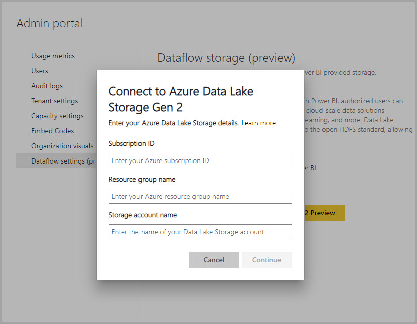 Conéctese al Data Lake Storage externo.