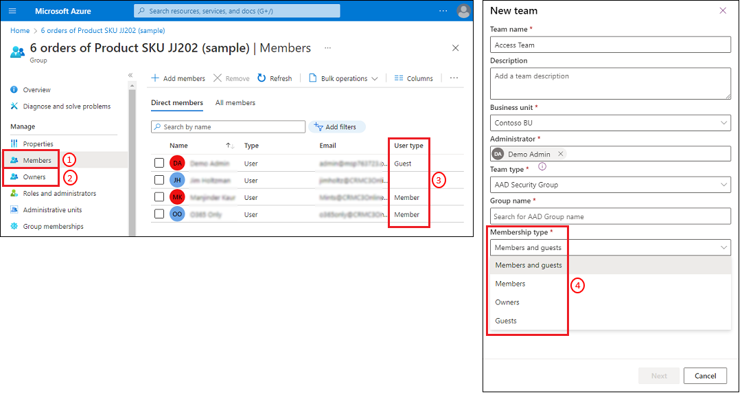 Cómo los miembros del grupo de seguridad de Microsoft Entra coinciden con los miembros del equipo del grupo de Dataverse