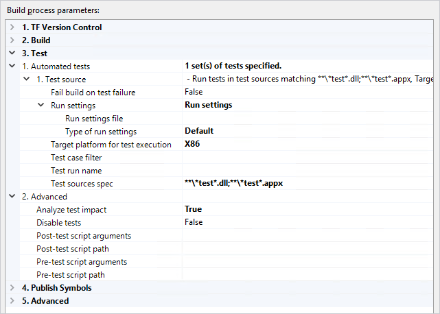 XAML source settings, Test.