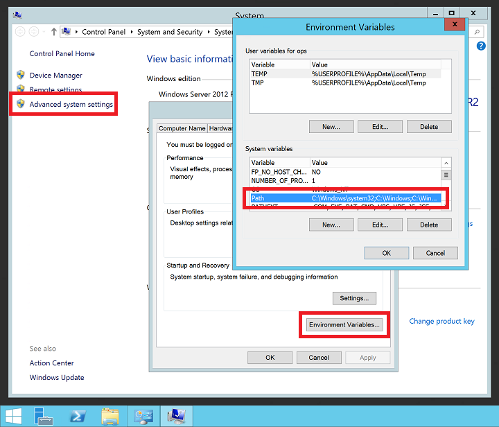 Configurar variables PATH