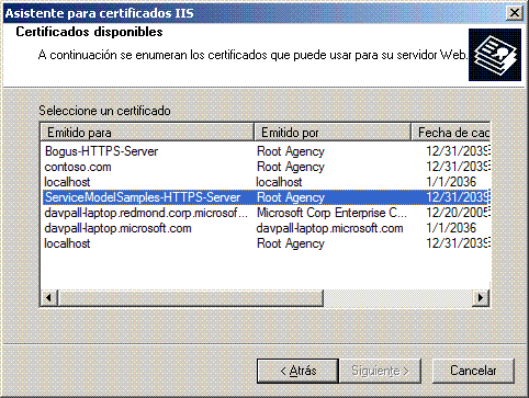 Asistente de certificado IIS