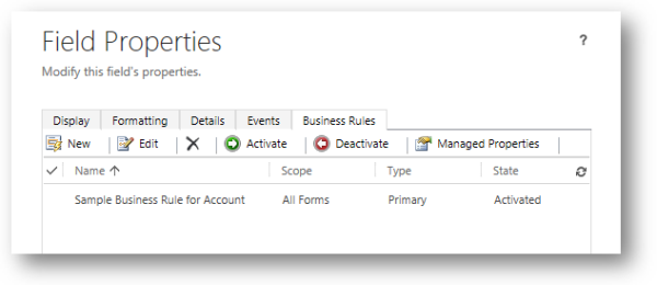 Reglas de negocio sobre campos de formularios en Dynamics CRM