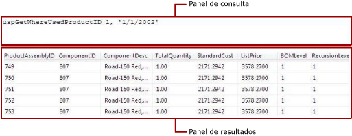 Procedimiento almacenado basado en texto en el diseñador de consultas