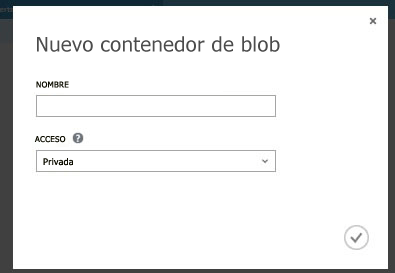 Creación de un nuevo contenedor de blobs