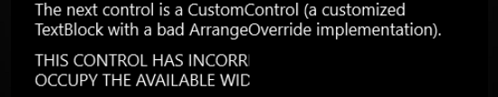 CustomControl de UWP con la implementación de ArrangeOverride incorrecta