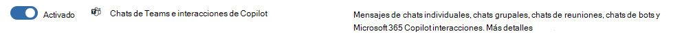 Se ha actualizado la ubicación de retención de chats de Teams para incluir interacciones para Copilot.