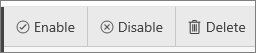 Captura de pantalla de las opciones Habilitar, Deshabilitar y Eliminar.