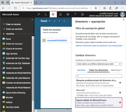 Menú Configuración para 