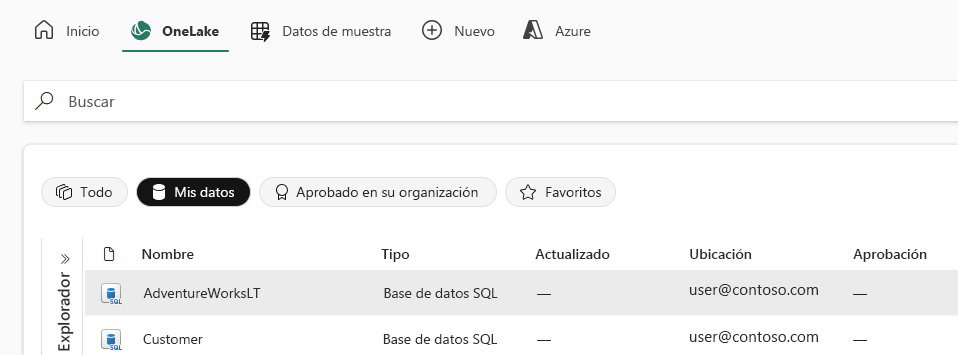 Captura de pantalla de la herramienta Copiar datos que muestra la compatibilidad con SQL Database en Microsoft Fabric.