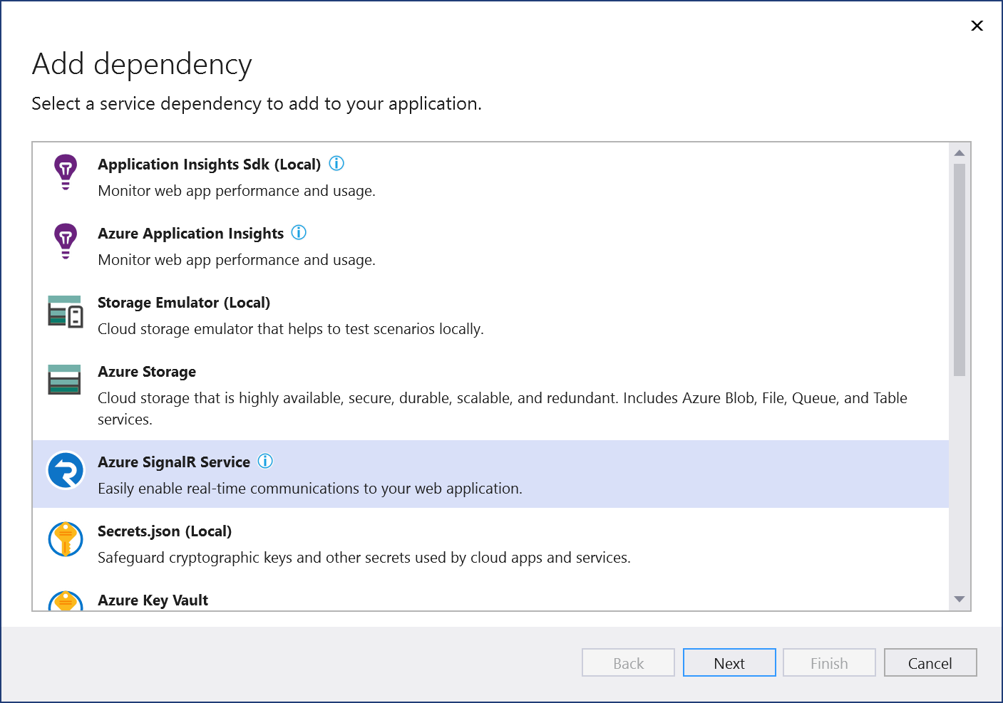 Adición de Azure SignalR Service