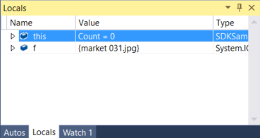 Ventana variables locales