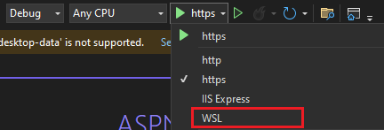 Perfil de inicio de WSL en la lista de perfiles de inicio