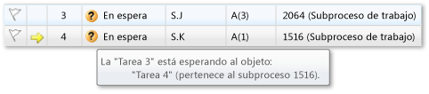 Two waiting tasks in Tasks window