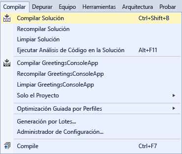 Build Solution command on the Build menu.