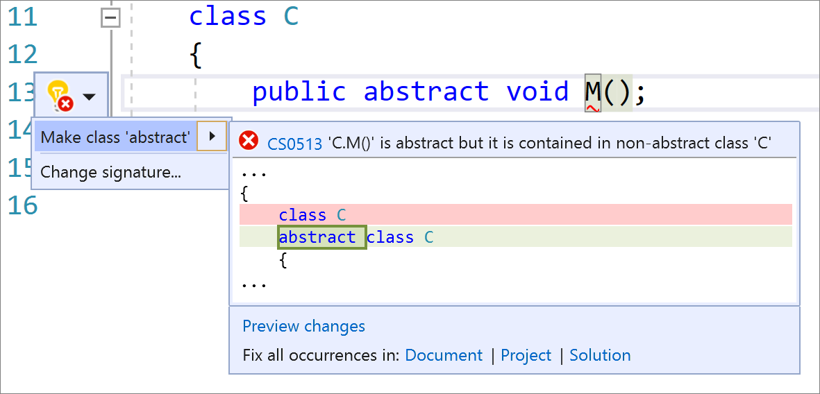 Conversión de la clase en abstracta