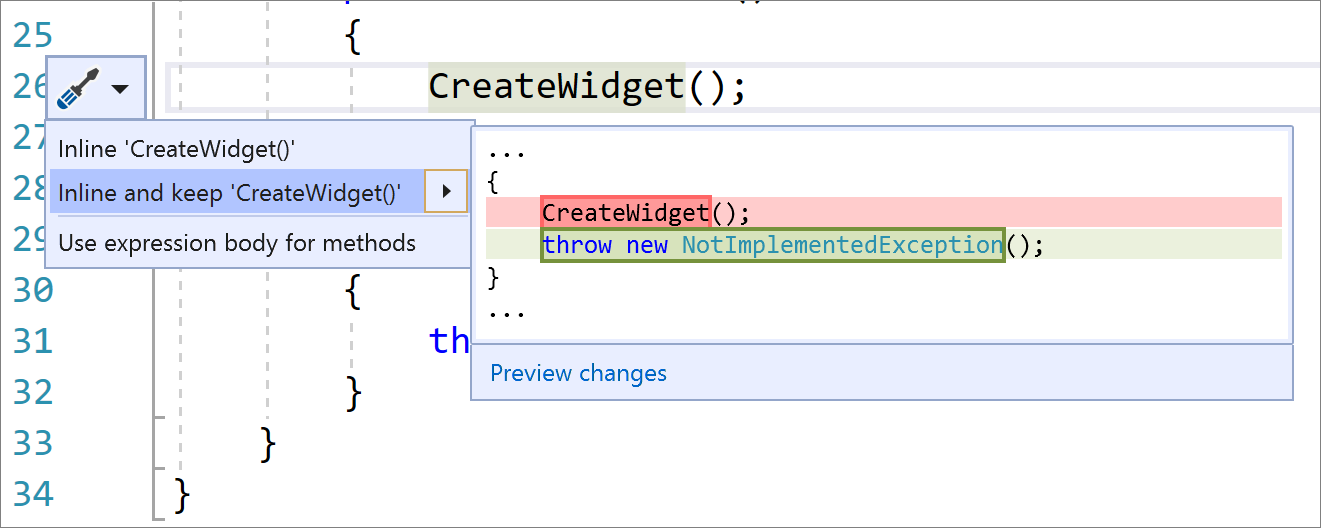 Declaración de conservación de la refactorización del método insertado